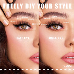 GAQQI lash clusters cat-eye DIY for bold, defined eyes.