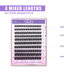 GAQQI lash clusters with mixed-length 10-16mm enabling versatile DIY looks