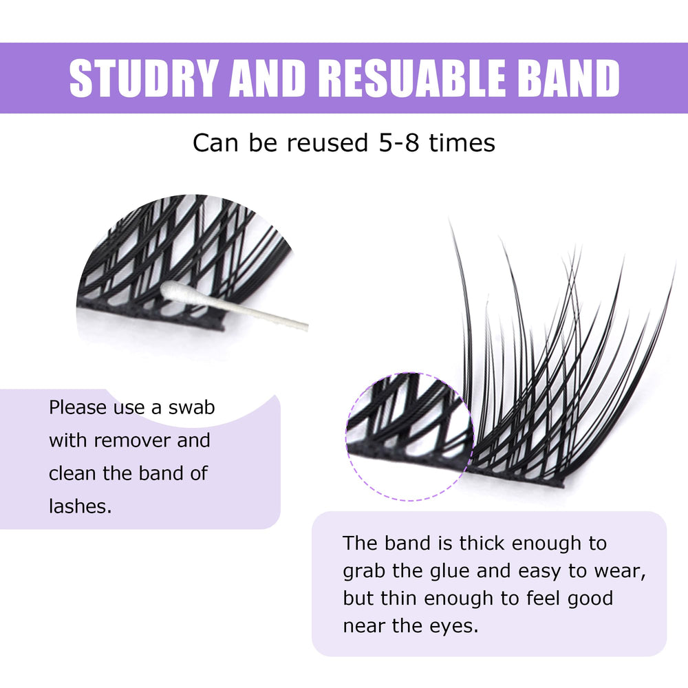 GAQQI lash clusters on eye demonstrating natural volume and quick enhancement