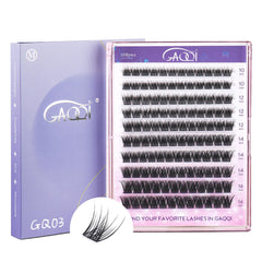 GAQQI lash clusters packaging showing premium faux mink lashes for daily wear