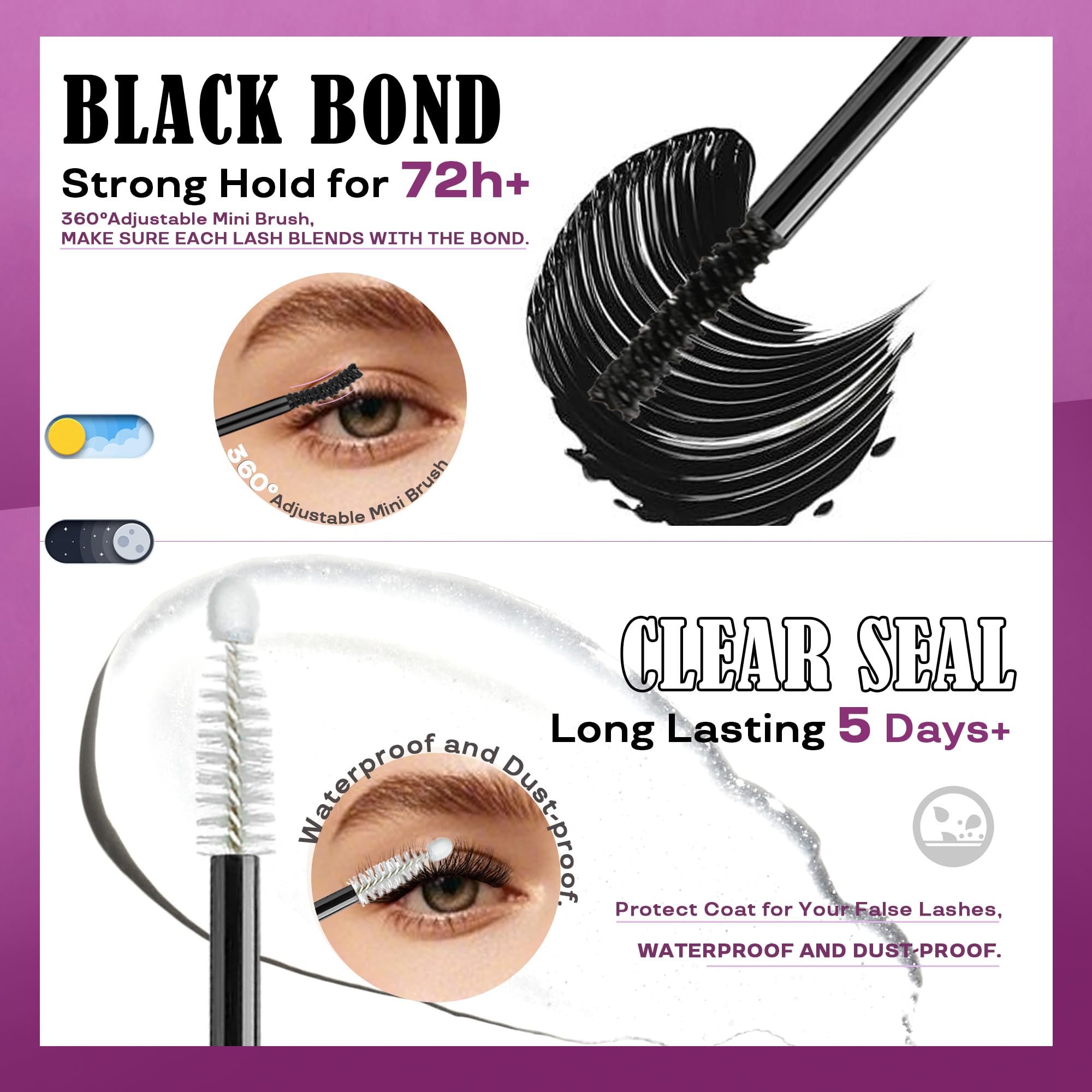 GAQQI Lash Glue demonstrates 72-hour hold through activities like workouts or events