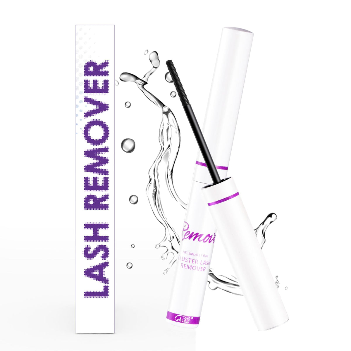 GAQQI Lash Glue Remover bottle shows gentle, fast-dissolve action for sensitive eyes.