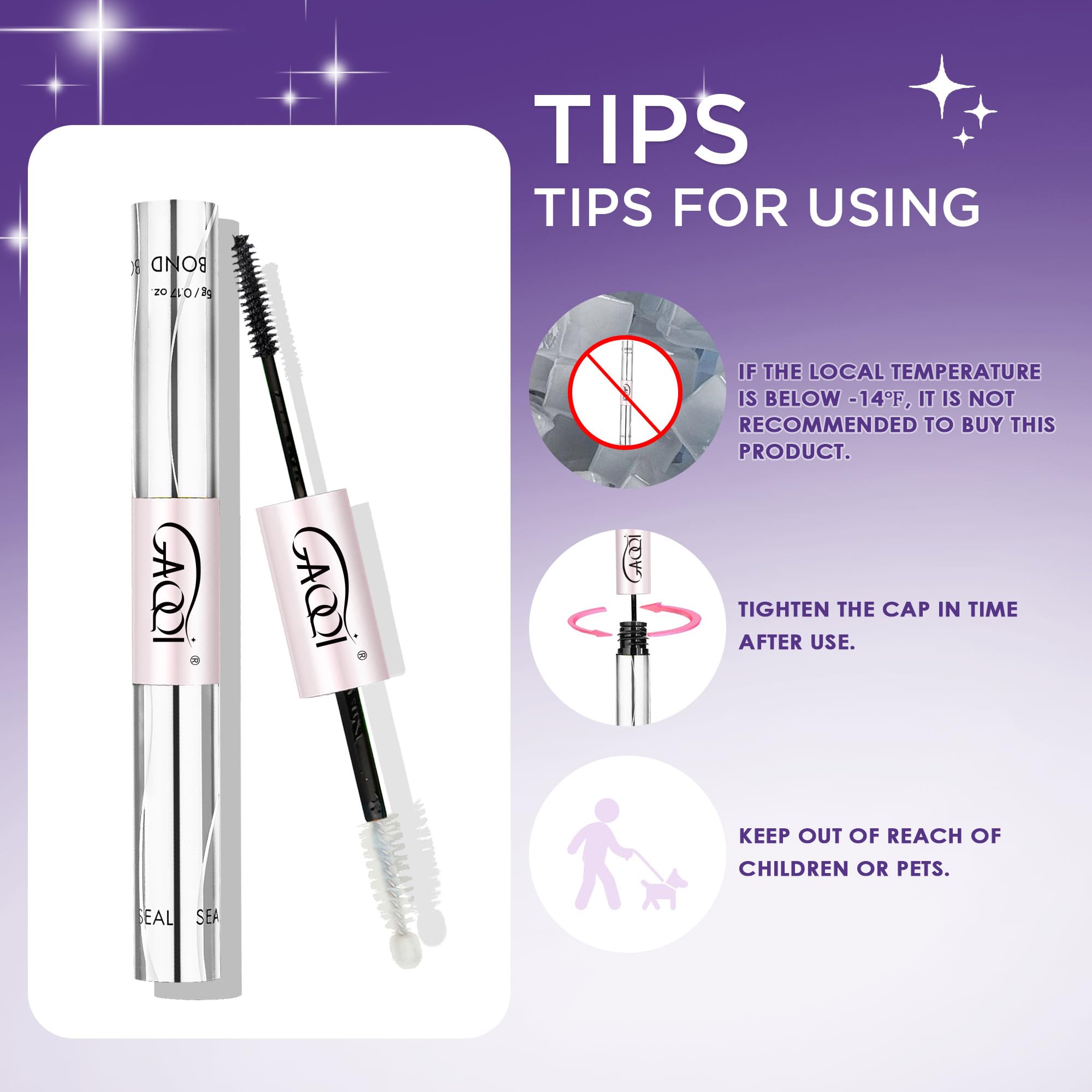 GAQQI Latex-free adhesive packaging highlighting mild formula