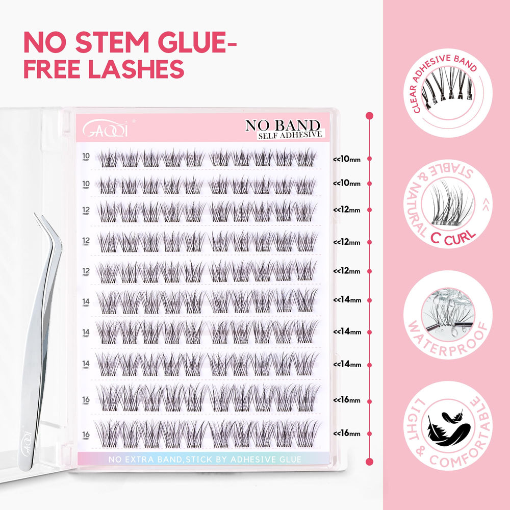 GAQQI Lash tweezer included for precise press-on placement.