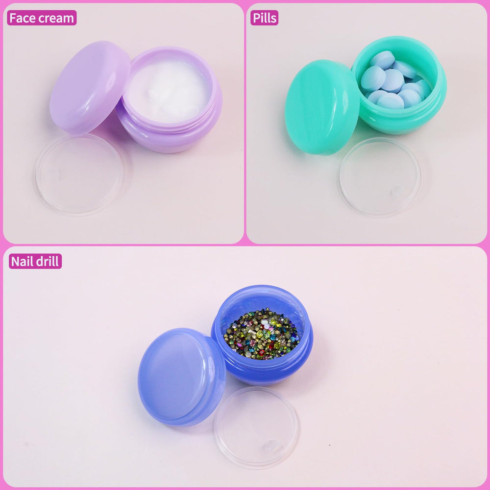 GAQWOK green travel jars organize your skincare in a purse or bag