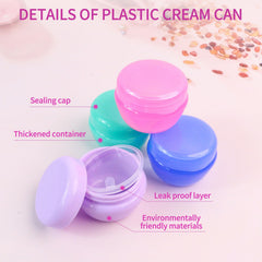 GAQWOK purple travel jars store creams and lotions in a compact kit