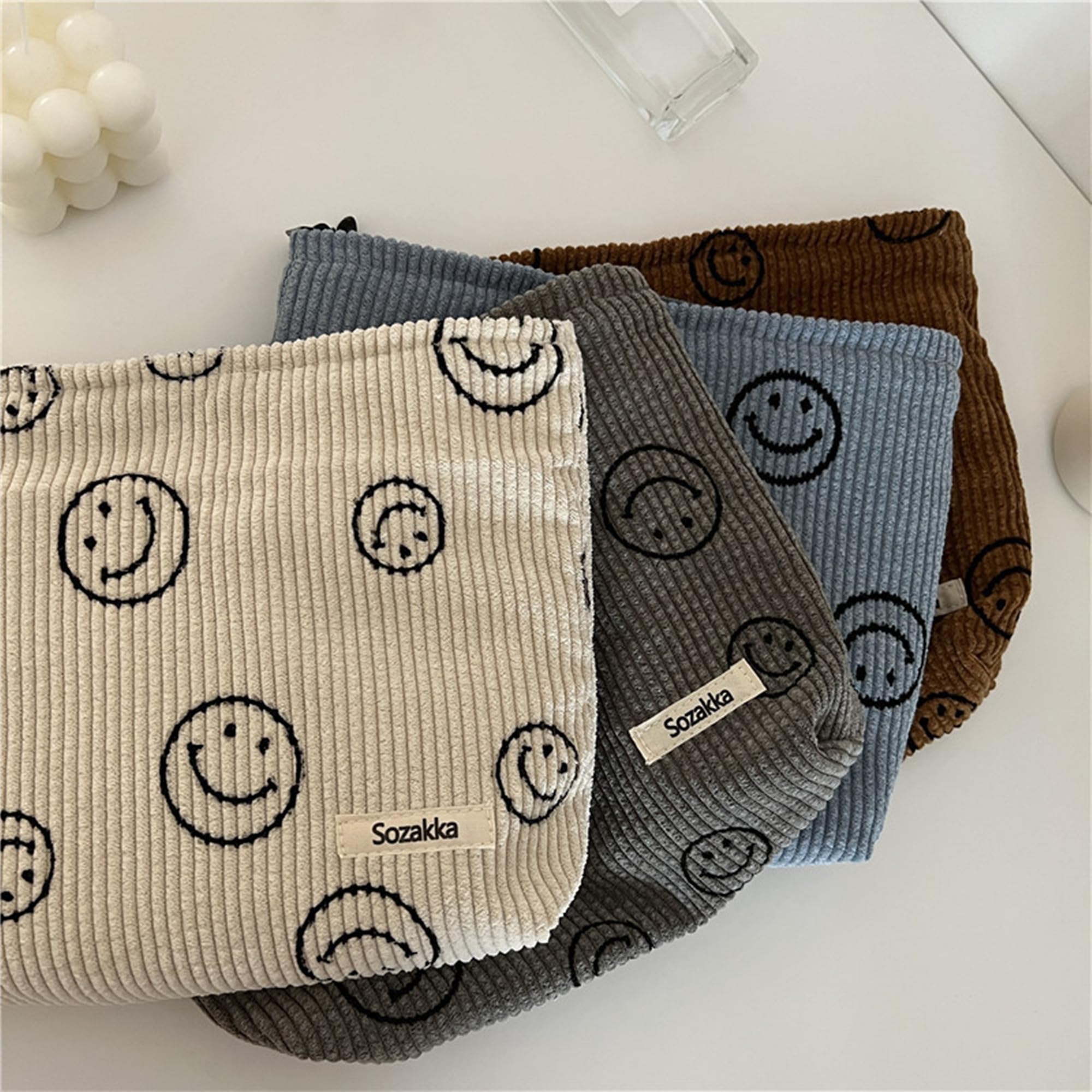 Multipurpose pouch for makeup, jewelry, and toiletries.