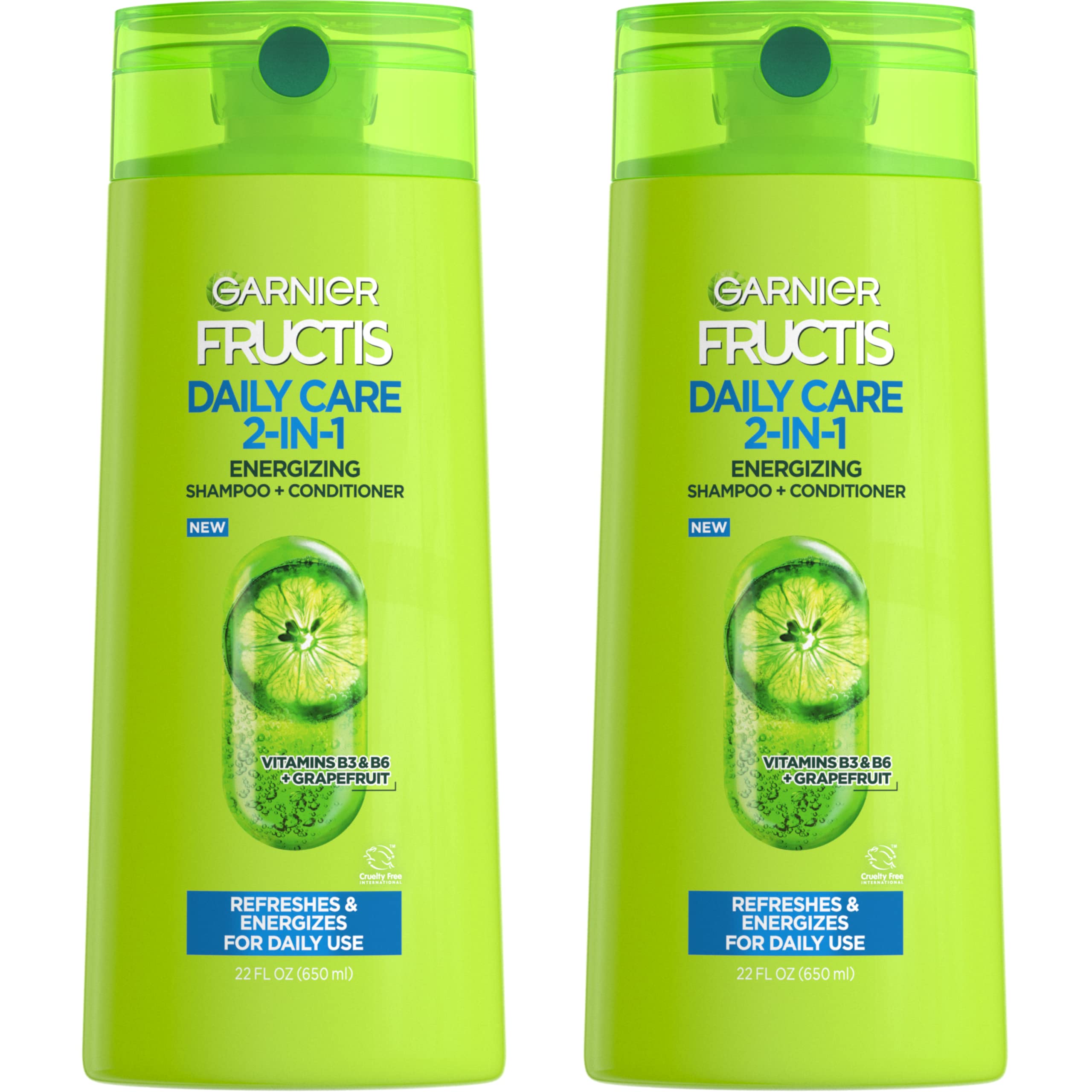 Garnier Fructis Daily Care 2 en 1 en botella, energiza el cabello para un brillo saludable.