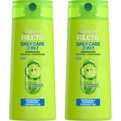 Garnier Fructis Daily Care 2 en 1 en botella, energiza el cabello para un brillo saludable.