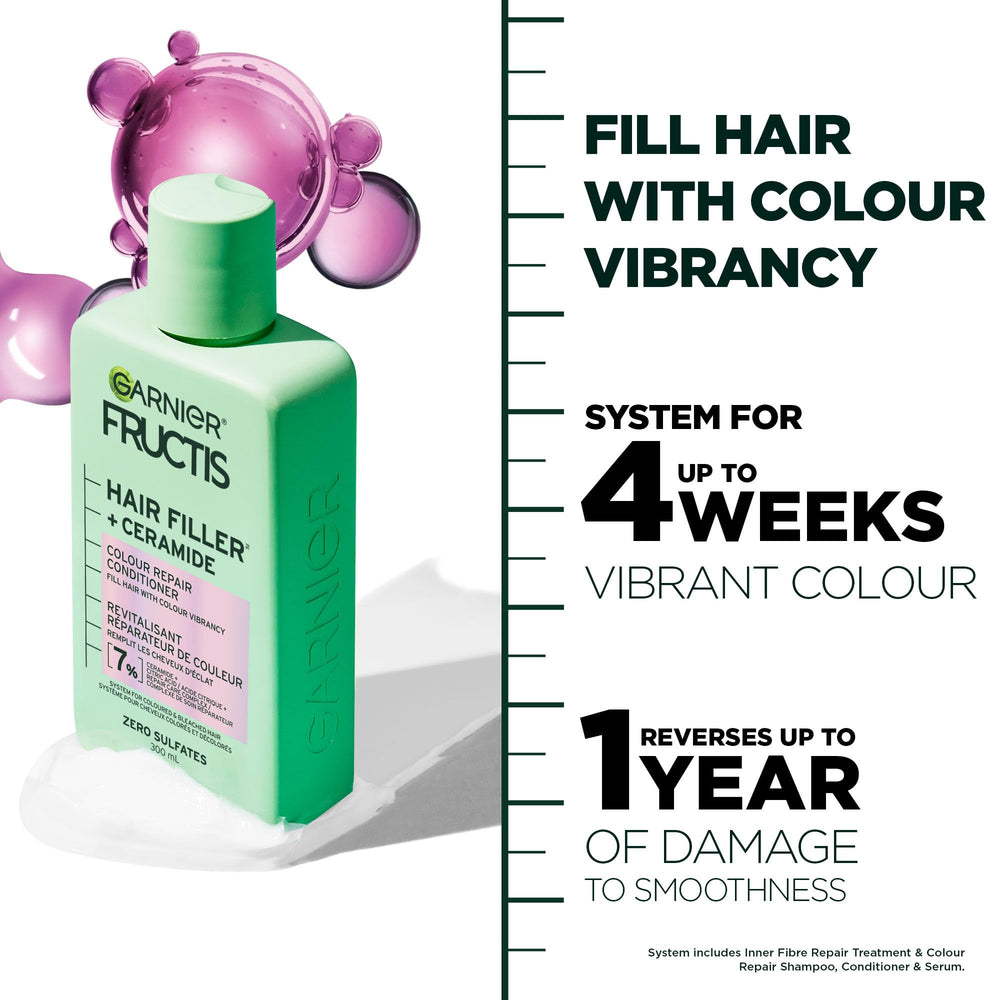 Garnier Fructis Hair Filler Ceramide conditioner creamy texture close-up for smoothness