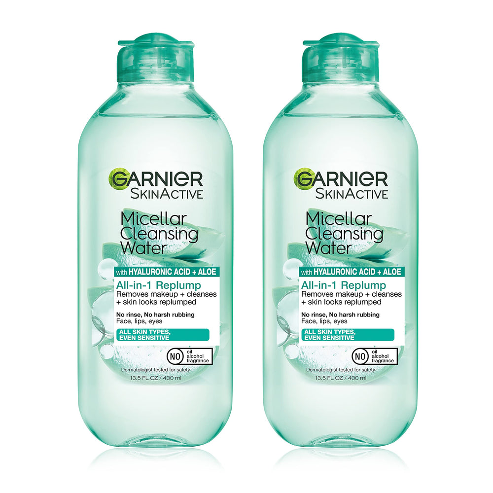 Garnier Agua Micelar con ácido hialurónico, botella de 400 ml desmaquilla e hidrata