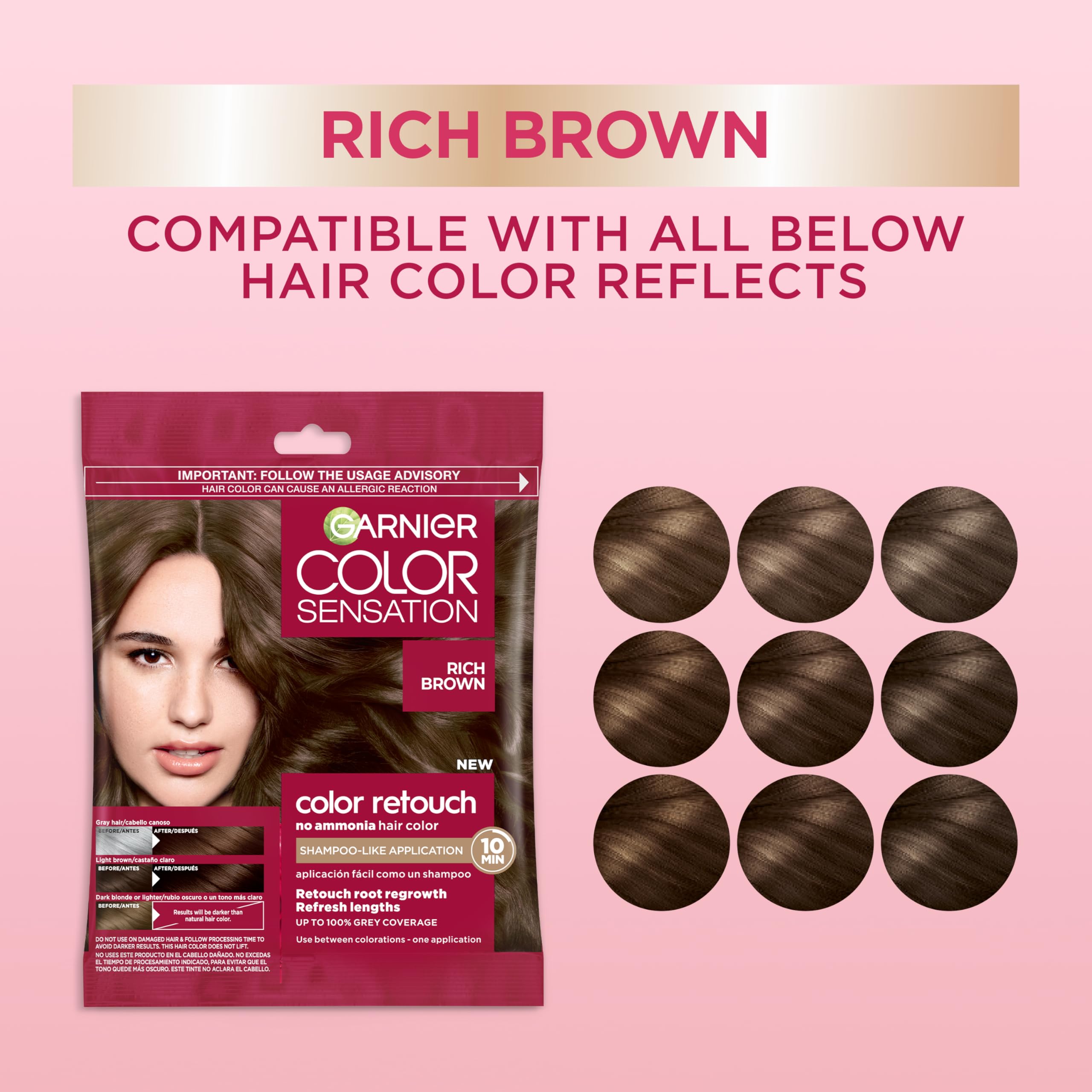 Garnier Color Retouch applying to roots with fingers for refresh.