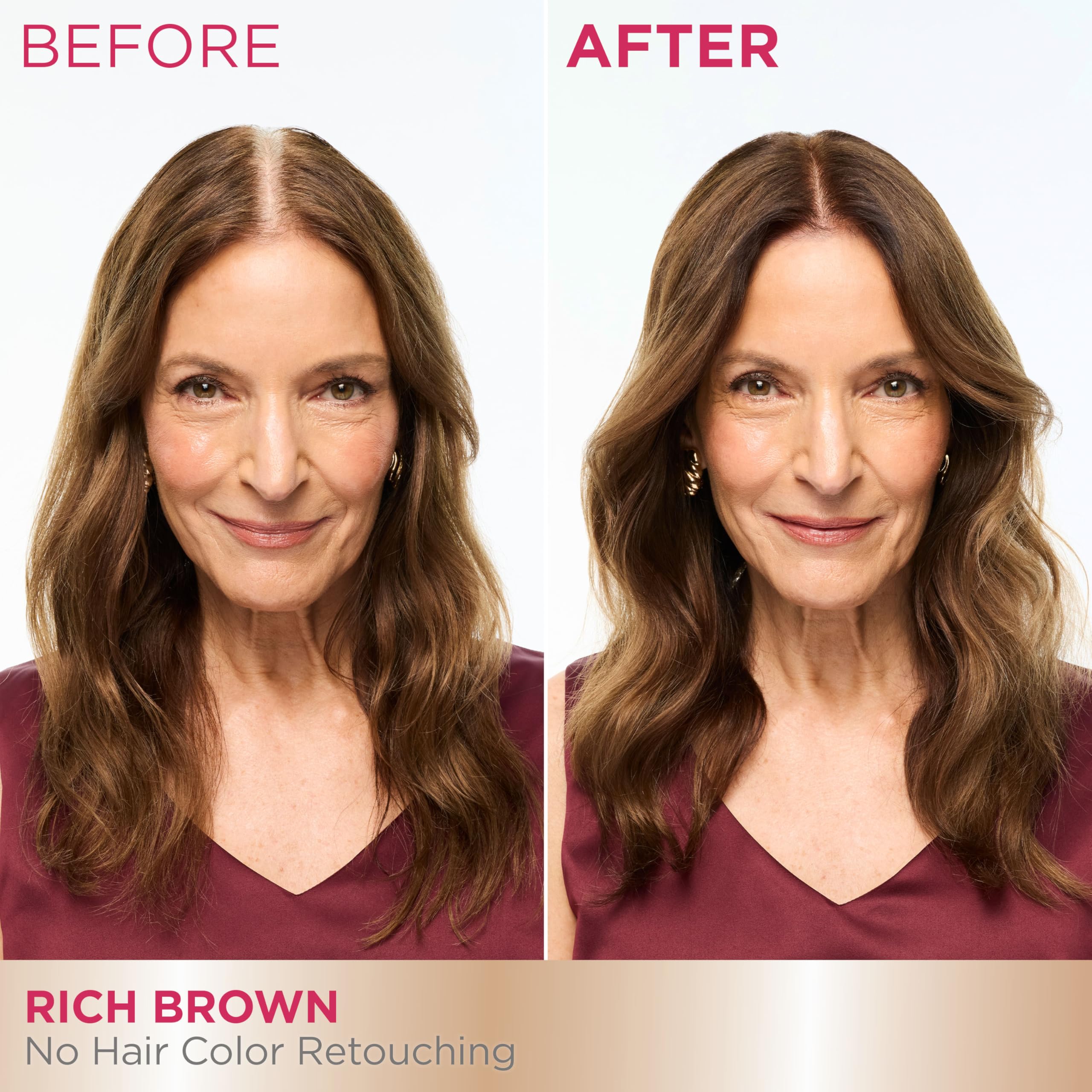 Garnier Color Retouch colorant and developer mix in hand for easy application.