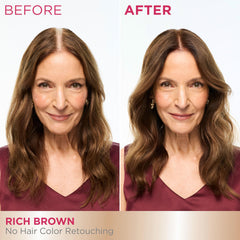 Garnier Color Retouch colorant and developer mix in hand for easy application.