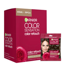 Garnier Color Retouch root refresh in 10 minutes for quick gray coverage.