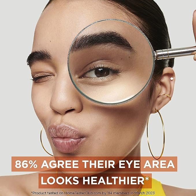 Ingredientes: vitamina C 4% y niacinamida para tono uniforme alrededor de los ojos