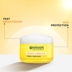 Garnier Crema Suero Iluminadora Luz Completa 45 g, textura crema absorción suave