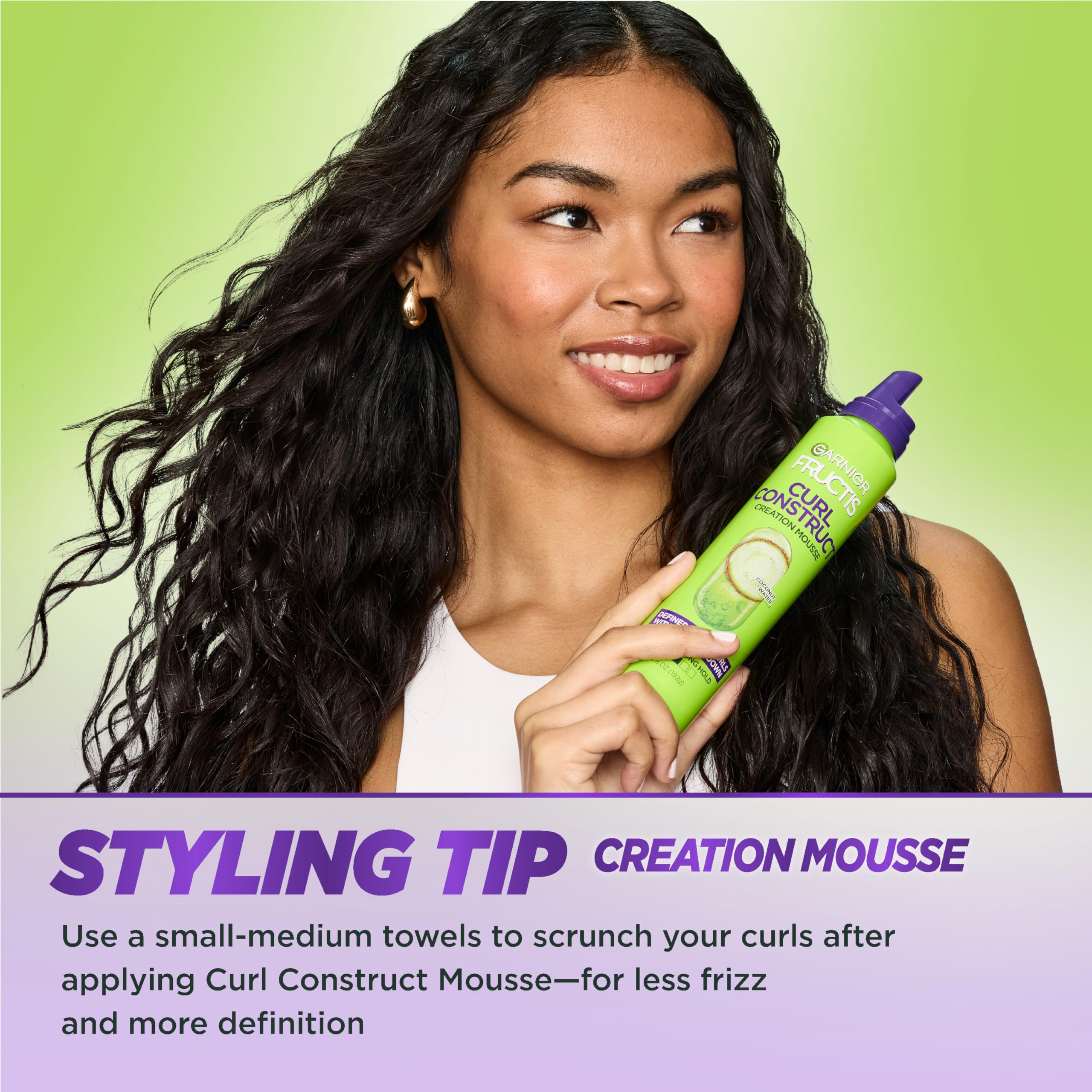 Garnier Fructis Curl Construct Mousse diffuser drying curls.