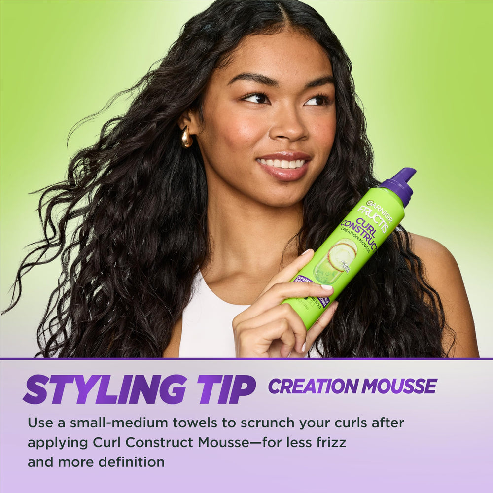 Garnier Fructis Curl Construct Mousse diffuser drying curls.