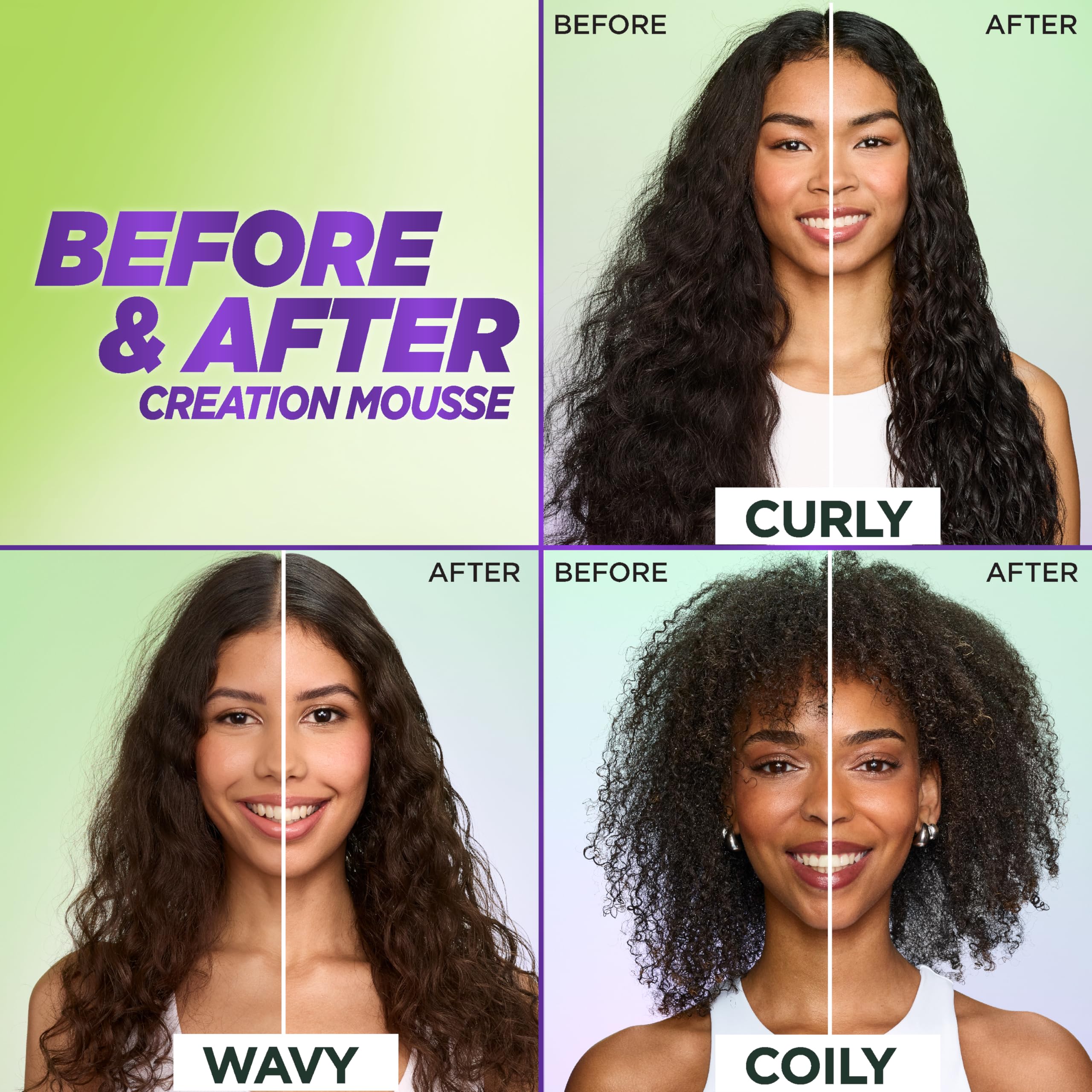 Garnier Fructis Curl Construct Mousse finger-curled ringlets formation.