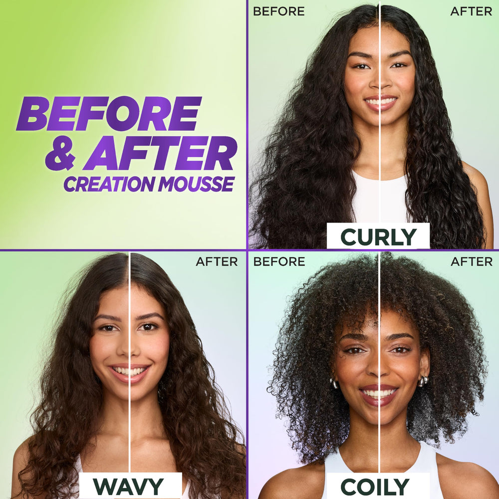 Garnier Fructis Curl Construct Mousse finger-curled ringlets formation.