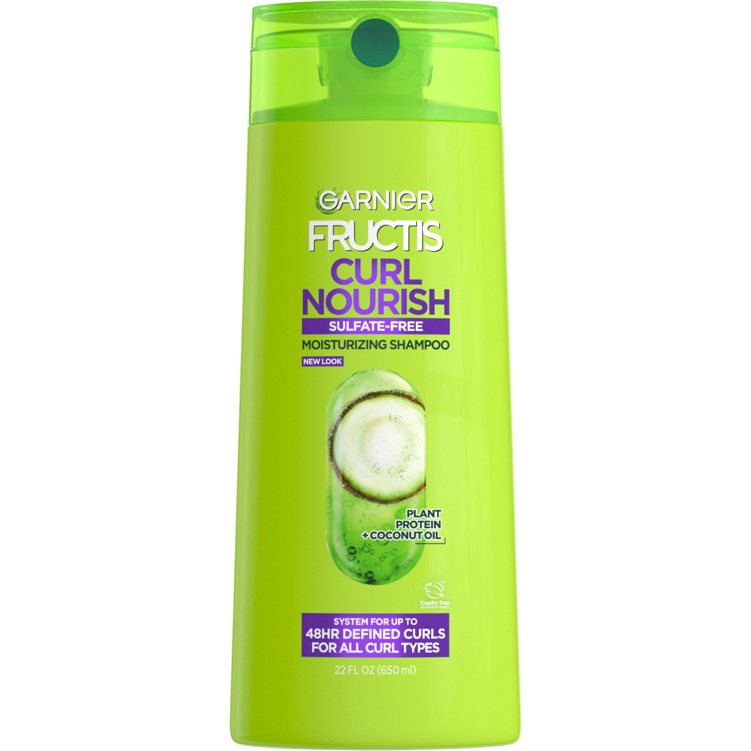 Garnier Fructis Curl Nourish shampoo bottle for defined curls.