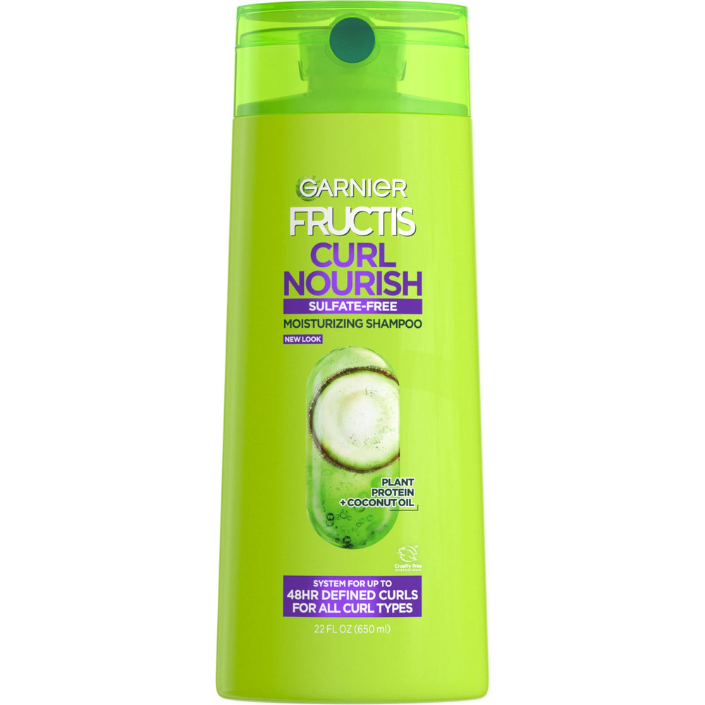 Garnier Fructis Curl Nourish shampoo bottle for defined curls.