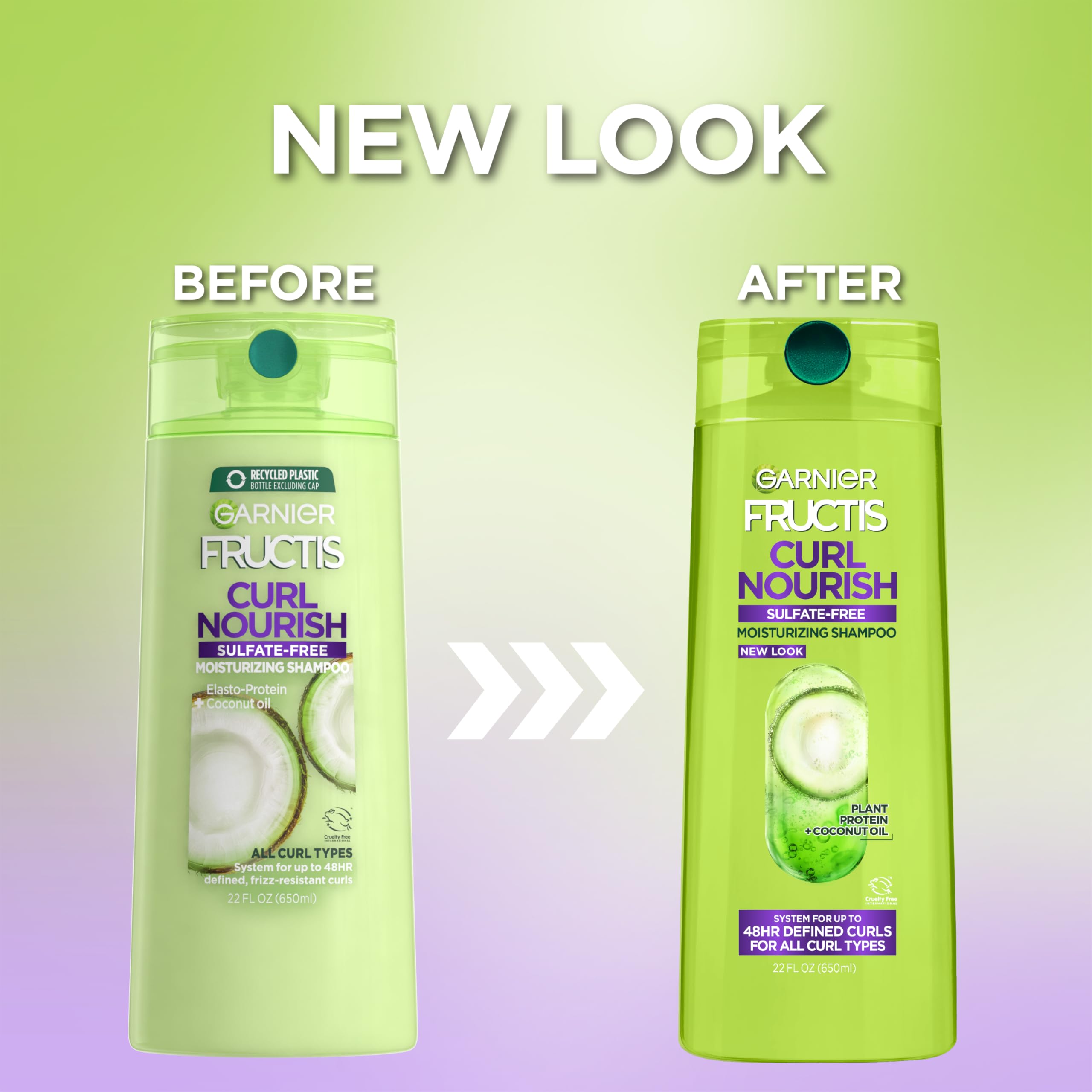 Garnier Fructis defined curls close-up with frizz control.
