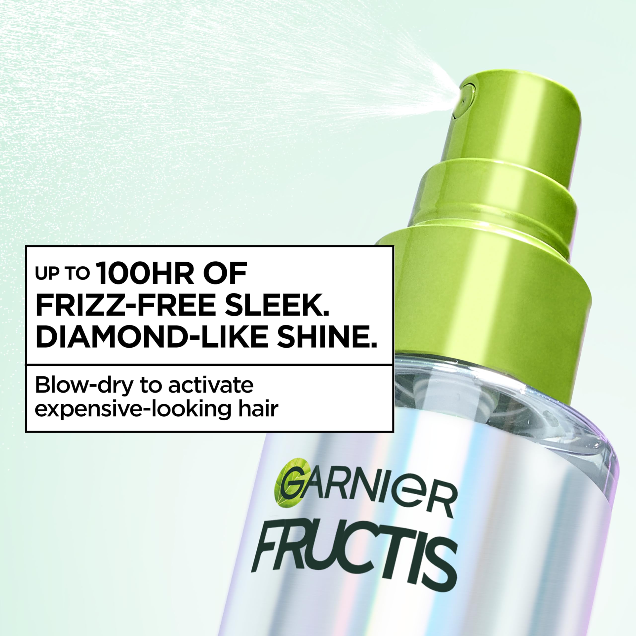 Garnier Fructis Diamond Sleek: primer plano de brillo diamante en cabello