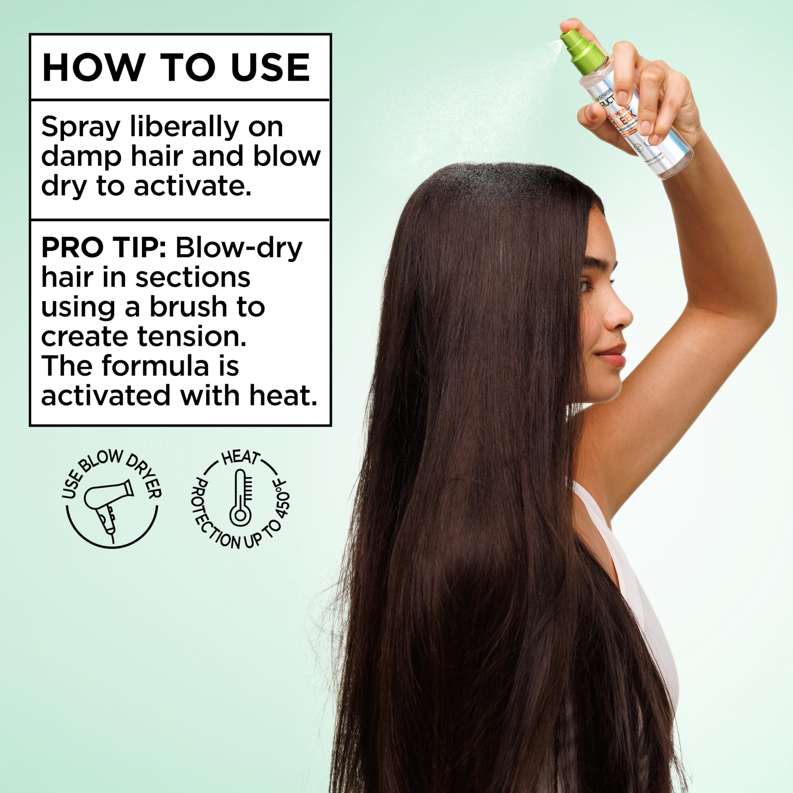 Garnier Fructis Diamond Sleek: protección térmica hasta 450°F para peinados