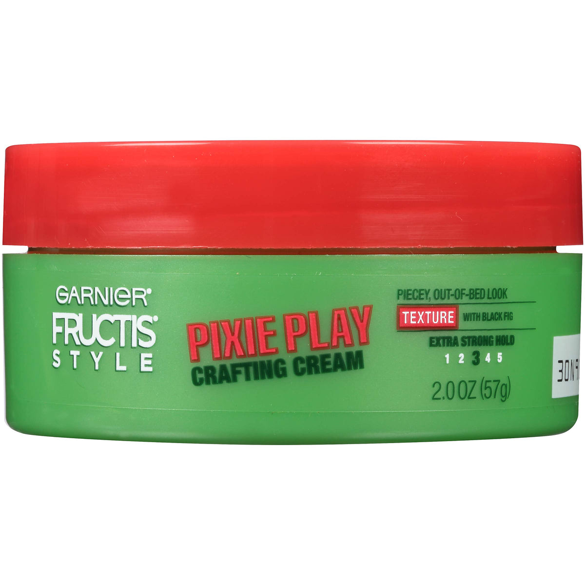 Garnier Fructis Pixie Play Crafting Cream packaging close-up for travel-friendly styling.