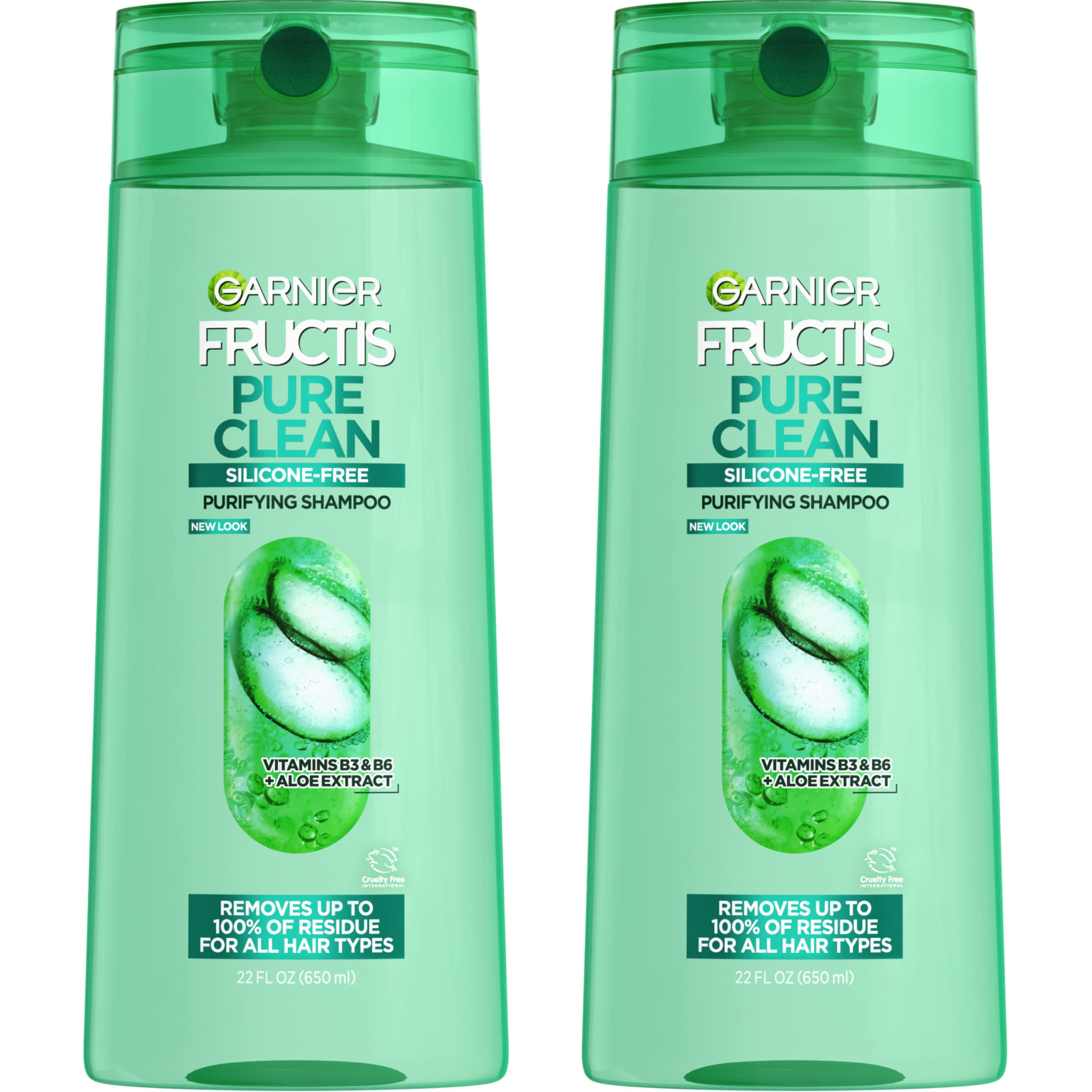 Garnier Fructis Pure Clean, botella purificante sin silicona para cabello limpio