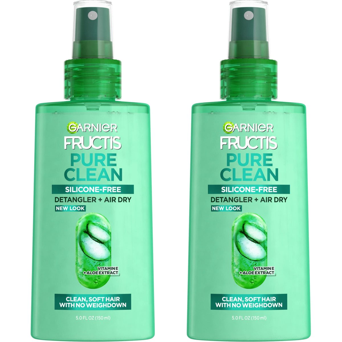 Garnier Fructis Pure Clean Detangler Air Dry, botella vertido, facilita secado al aire sin enredos
