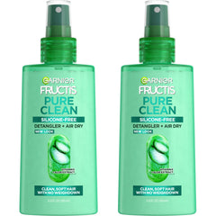 Garnier Fructis Pure Clean Detangler Air Dry, botella vertido, facilita secado al aire sin enredos