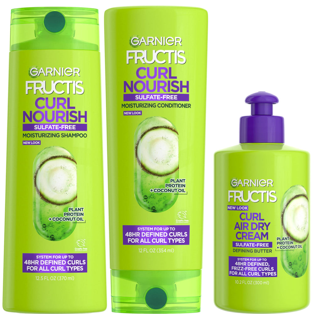 Garnier Fructis champú para rizos, botella, definición y control del frizz
