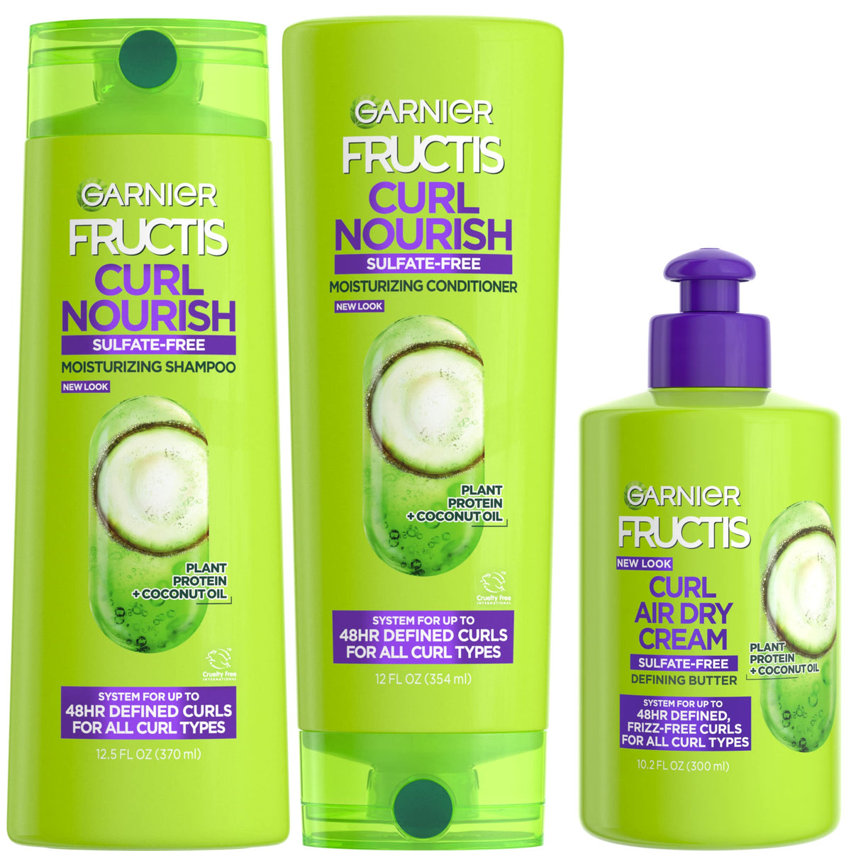 Garnier Fructis champú para rizos, botella, definición y control del frizz