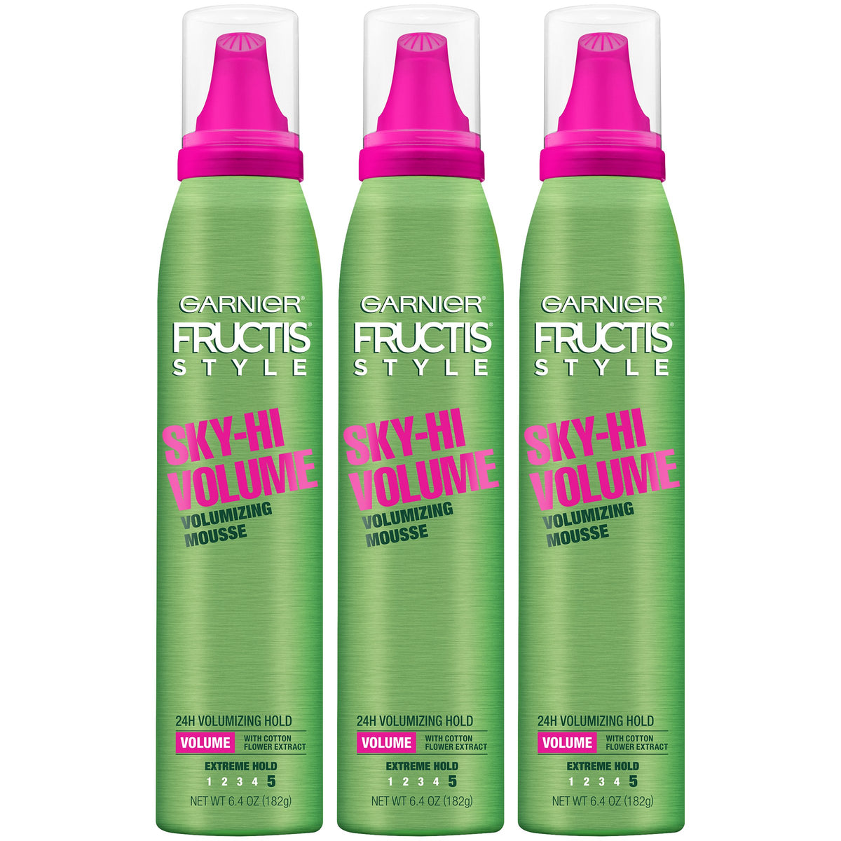 Garnier Fructis Sky High Volume Mousse bottle for instant lift