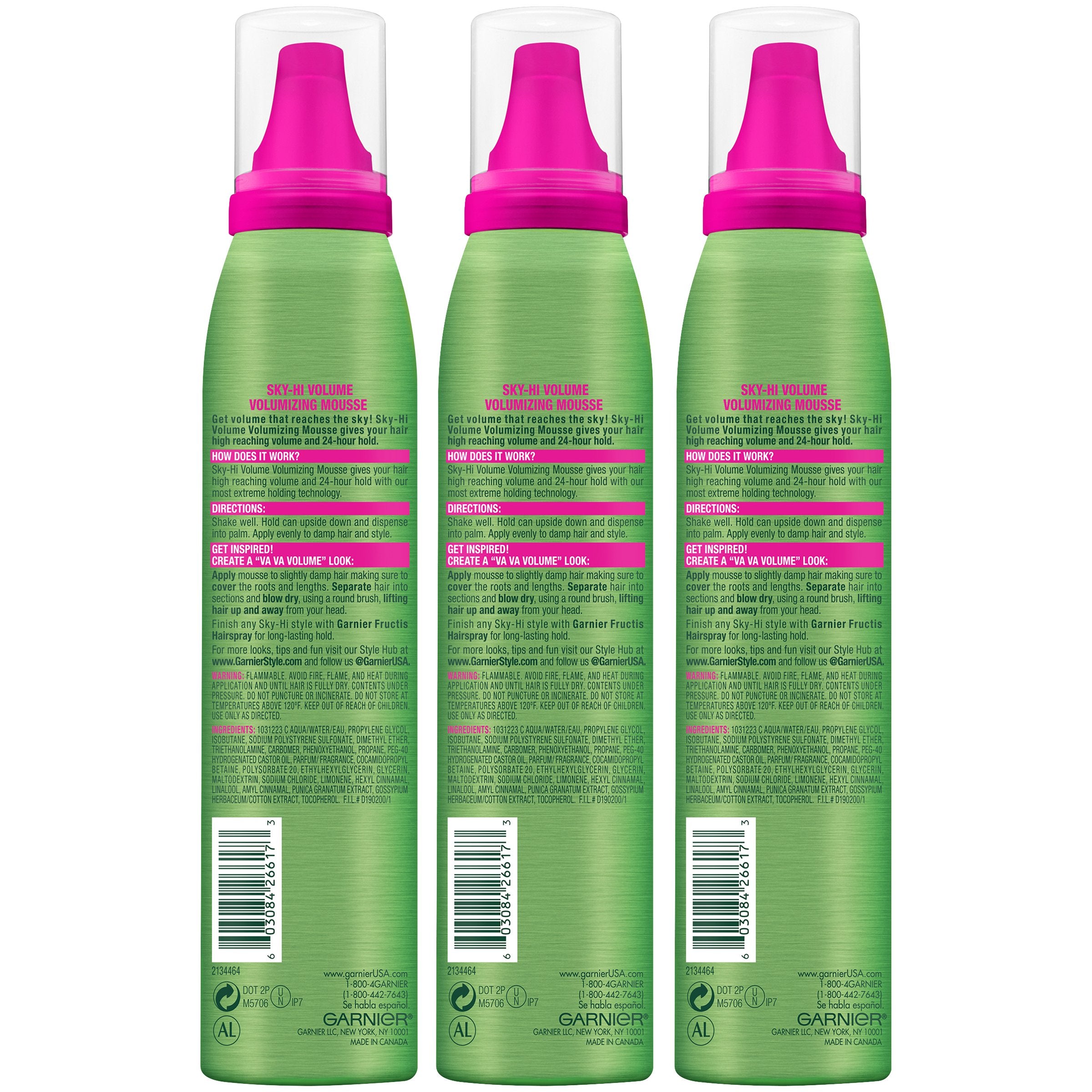 Garnier Fructis Sky High Volume Mousse foam-dispense for easy application