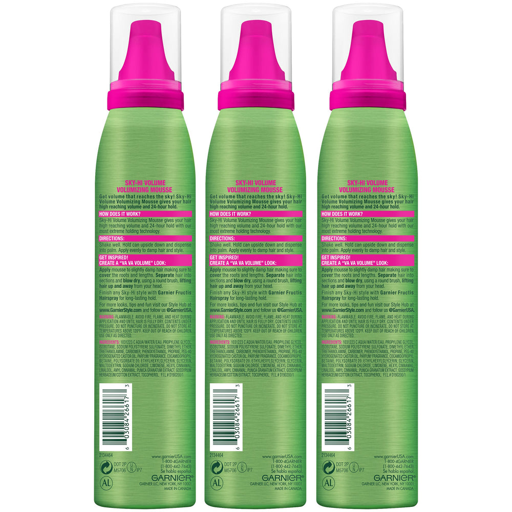 Garnier Fructis Sky High Volume Mousse foam-dispense for easy application