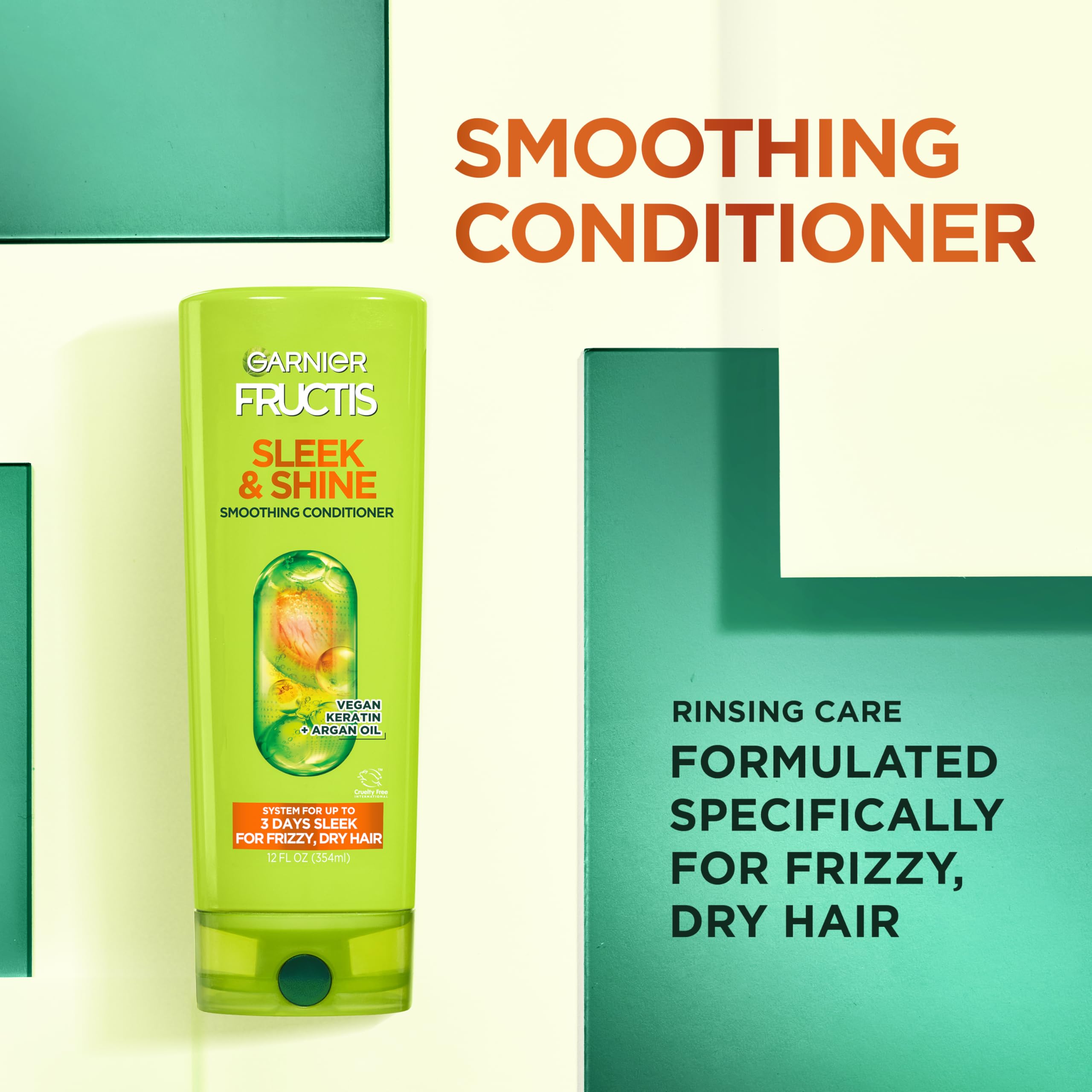 Humidity-ready frizz control remains visible with Sleek & Shine.