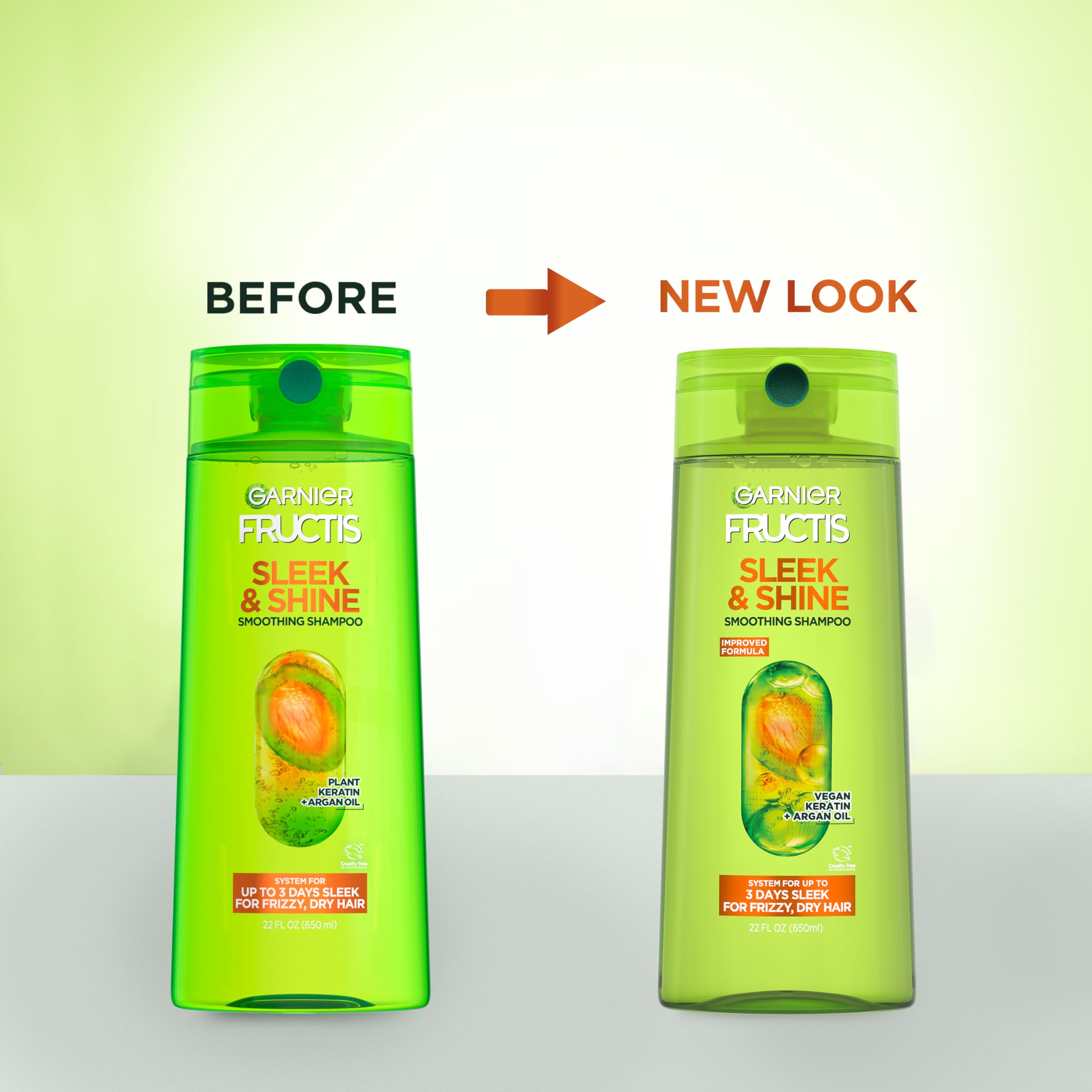 Garnier Fructis Sleek & Shine shampoo humidity test showing frizz control.