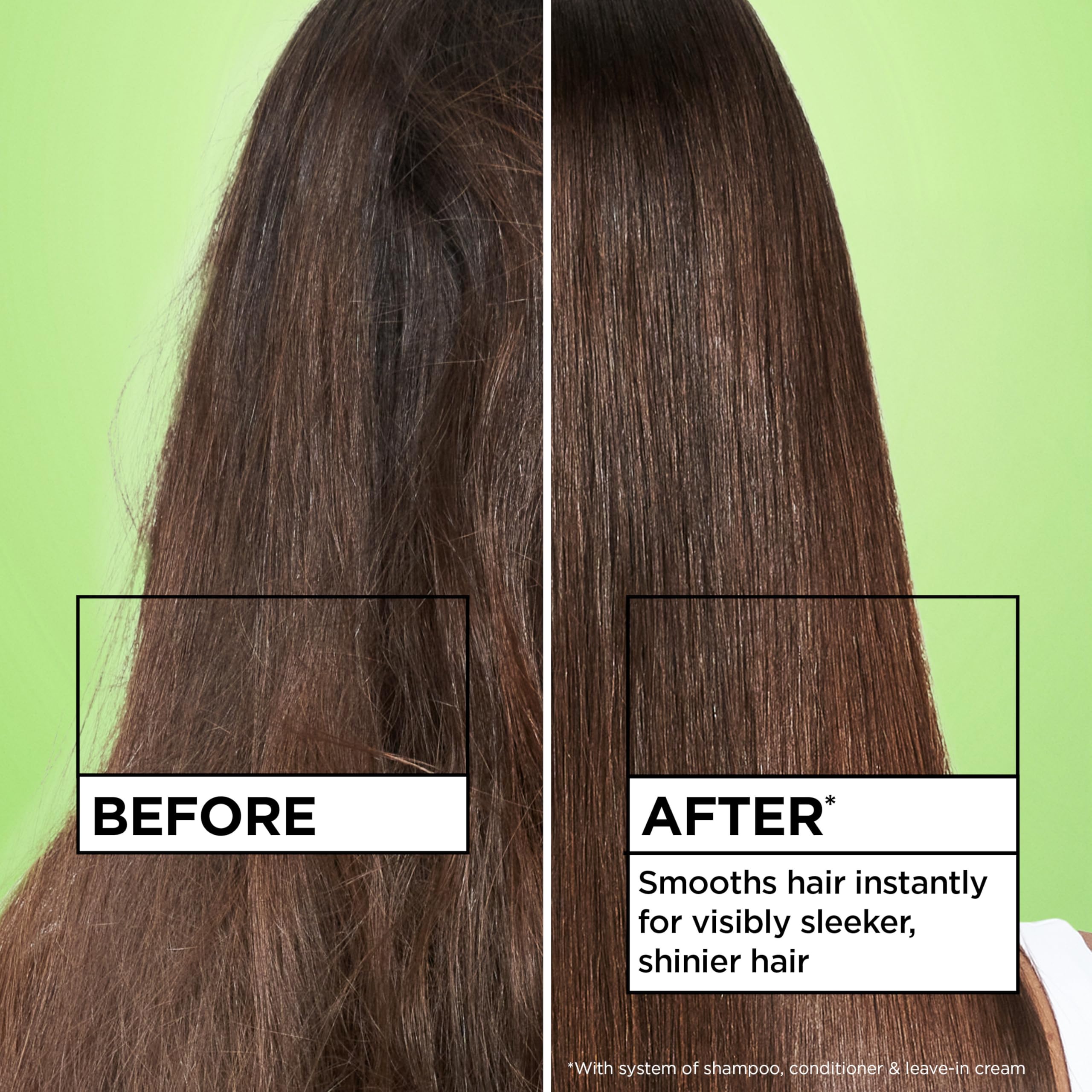 Garnier Fructis Sleek and Shine, cabello liso y brillante tras el uso.