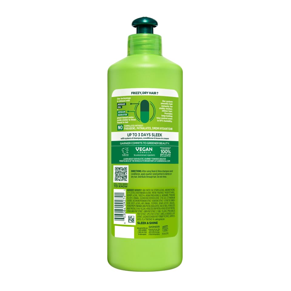 Garnier Fructis Sleek and Shine, resultado suave y brillante tras el lavado.