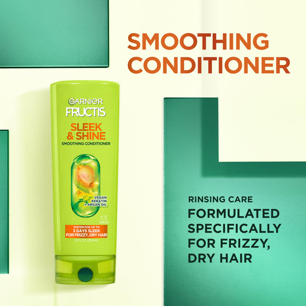 Kit Garnier Fructis Sleek & Shine para cabello liso y saludable, uso diario.