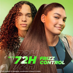 Garnier Fructis Sleek & Shine smooths strands against humidity for lasting sleekness.