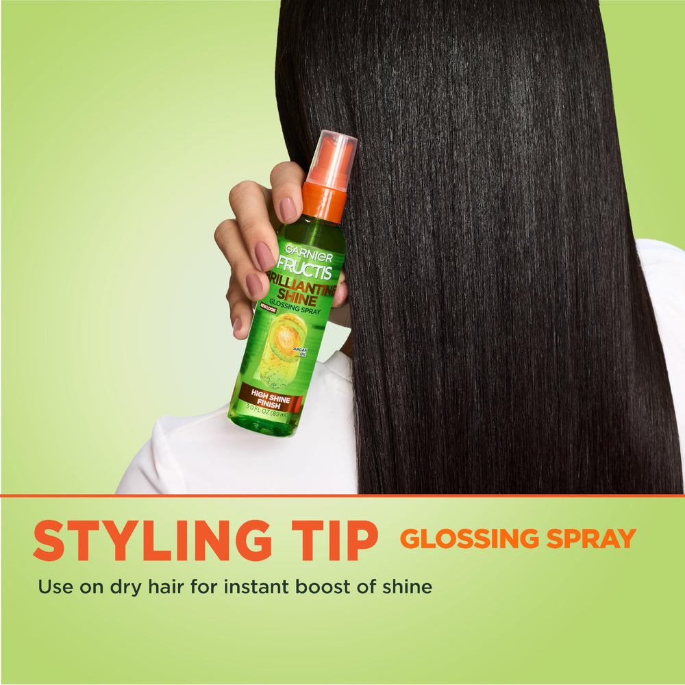 Garnier Fructis Style Brilliantine ayuda a lograr un look liso y con brillo.