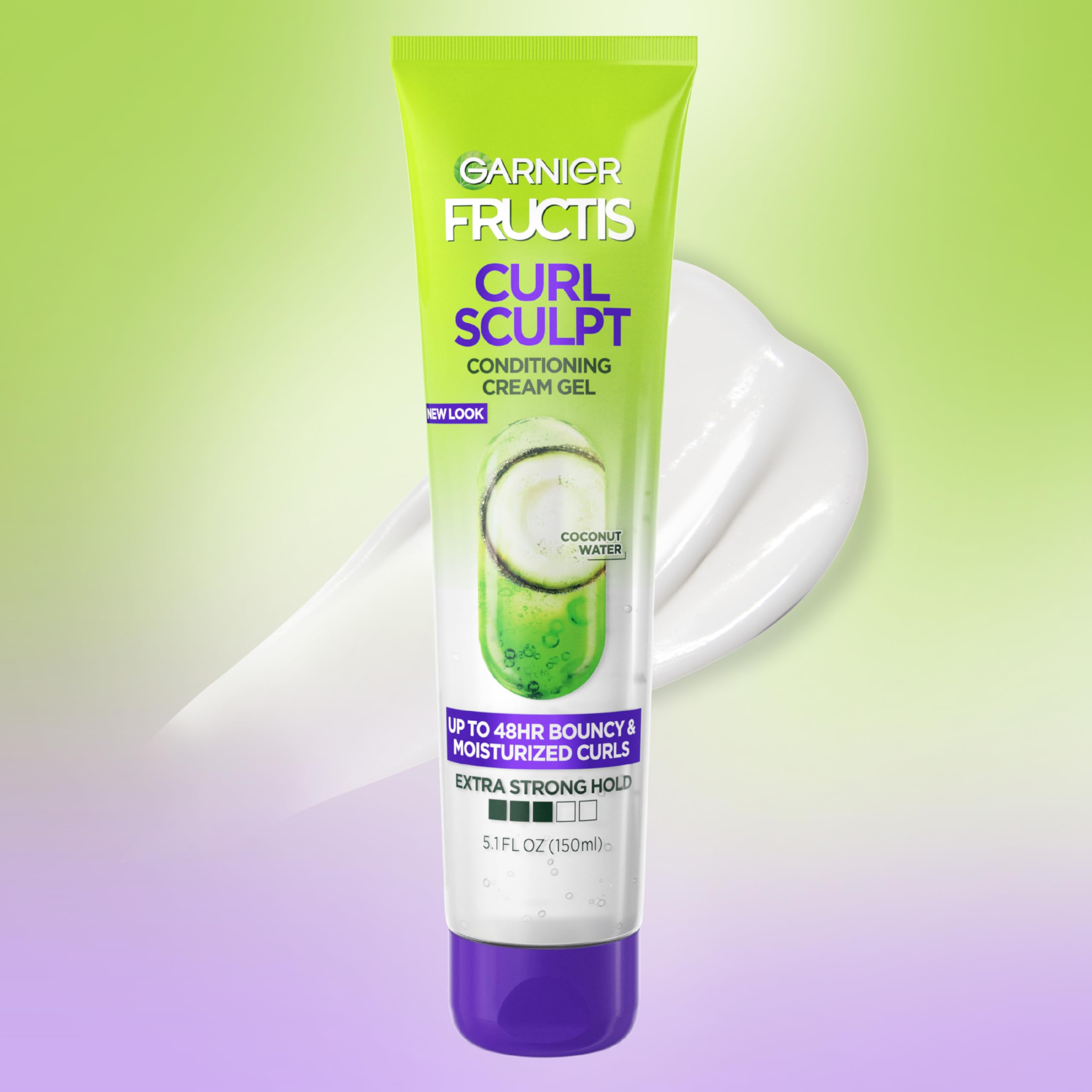 Garnier Fructis Curl Sculpt pump dispensing a quarter-sized amount