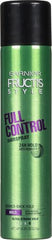 Close-up of Garnier Fructis Style Full Control nozzle delivering anti-humidity hold.