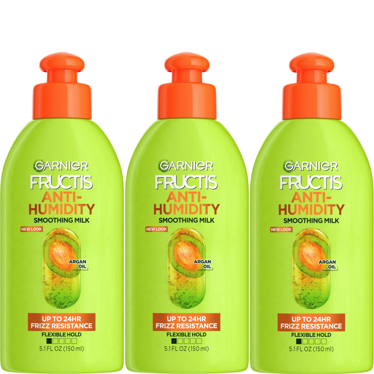 Garnier Fructis Style Leche Alisadora anti-frizz: botella para control del frizz y cabello suave.