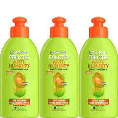 Garnier Fructis Style Leche Alisadora anti-frizz: botella para control del frizz y cabello suave.